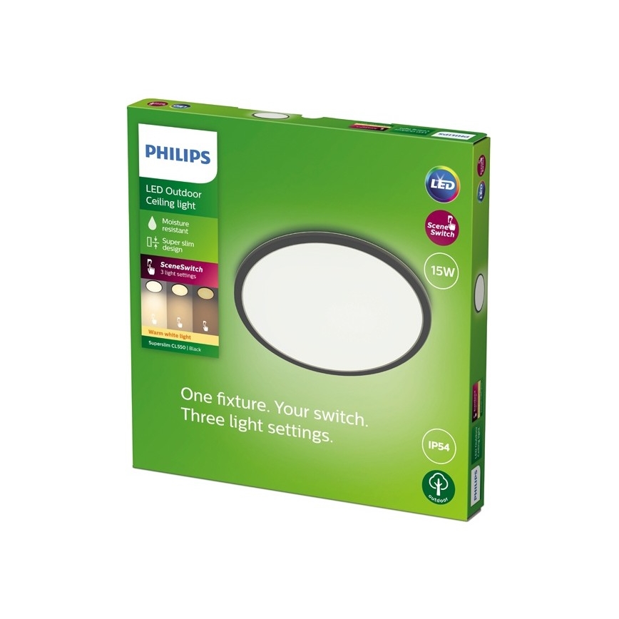 Philips - Dimmbare LED-Außenleuchte SUPERSLIM SCENE SWITCH LED/15W/230V IP54 schwarz