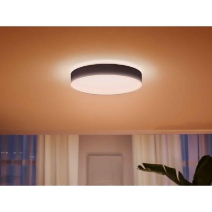Philips - LED dimmbare Deckenleuchte Hue LED/33,5W/230V 2200-6500K Ø 425 mm schwarz + Fernbedienung