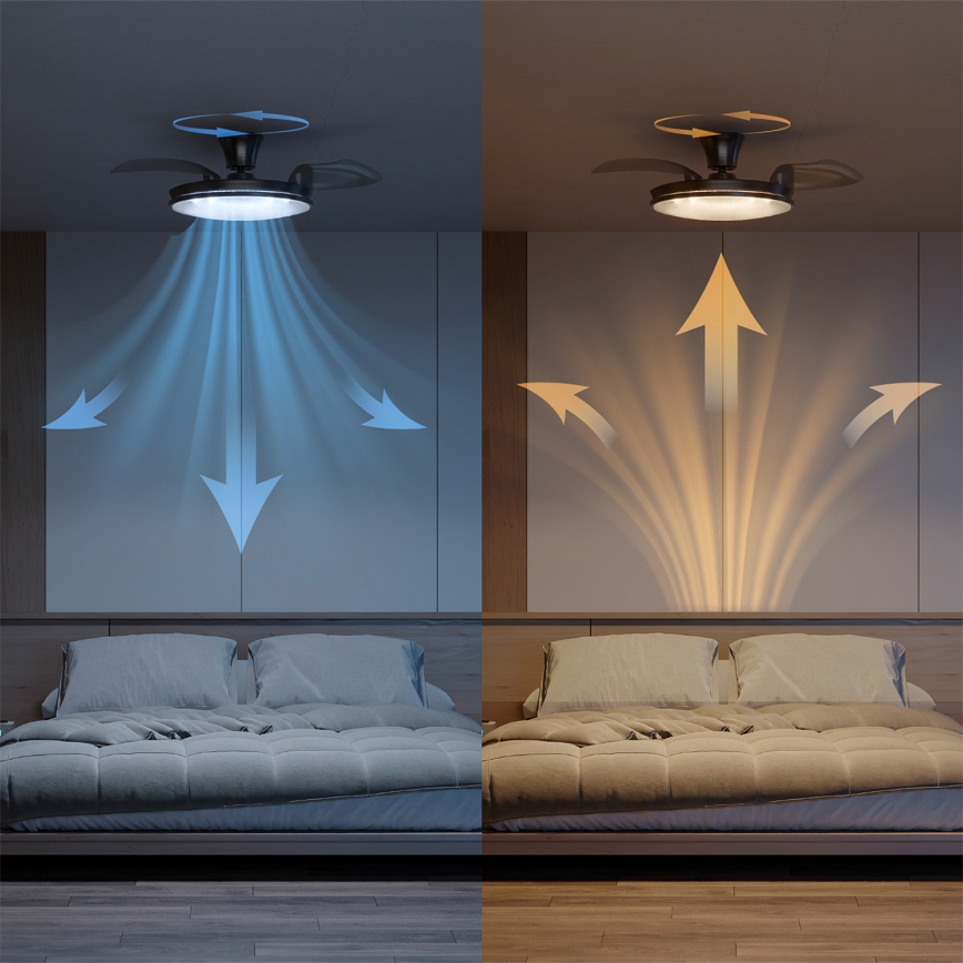 Philips - LED-dimmbare Deckenleuchte mit Ventilator ATLAS LED/35W/230V mattchrom + Fernbedienung