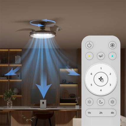 Philips - LED-dimmbare Deckenleuchte mit Ventilator ATLAS LED/35W/230V mattchrom + Fernbedienung