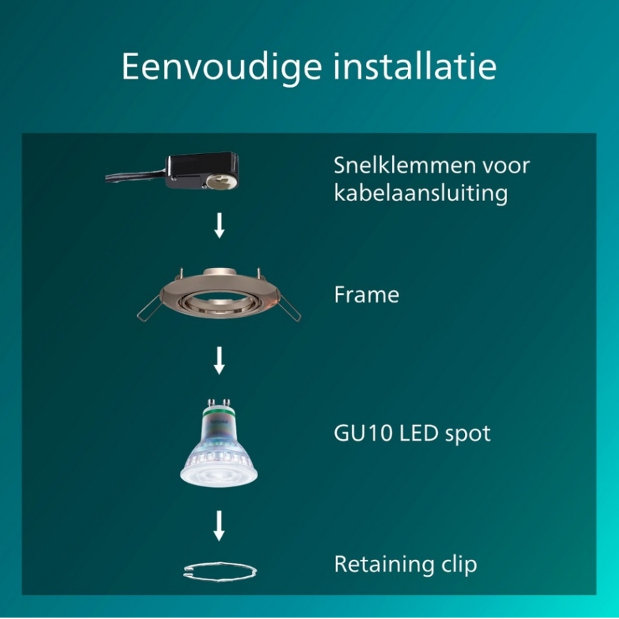 Philips - Einbauleuchte PERIDOT 1xGU10/7W/230V silber