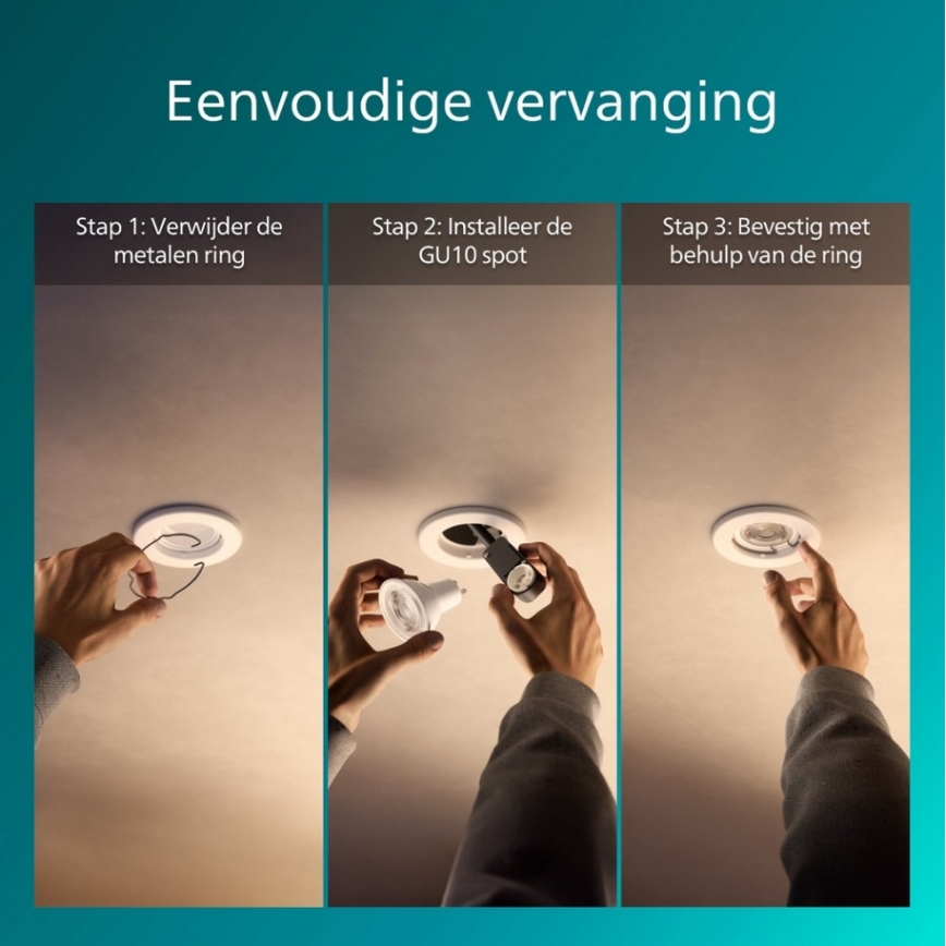 Philips - Einbauleuchte PERIDOT 1xGU10/7W/230V weiß