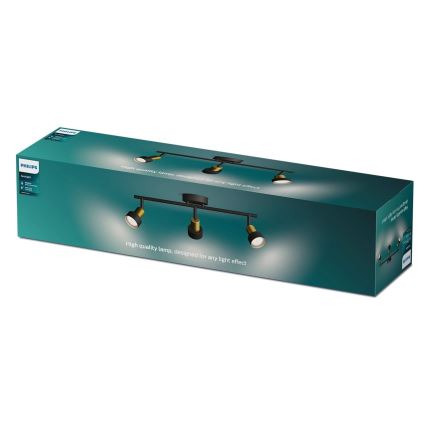 Philips - Faretto CONDUIT 3xGU10/5W/230V nero/ottone