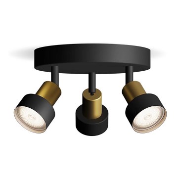 Philips - Faretto CONDUIT 3xGU10/5W/230V nero/ottone
