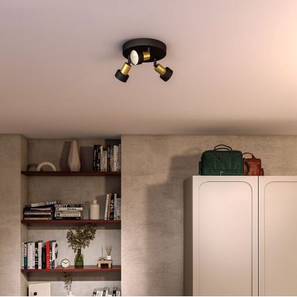 Philips - Faretto CONDUIT 3xGU10/5W/230V nero/ottone