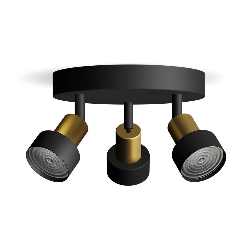 Philips - Faretto CONDUIT 3xGU10/5W/230V nero/ottone