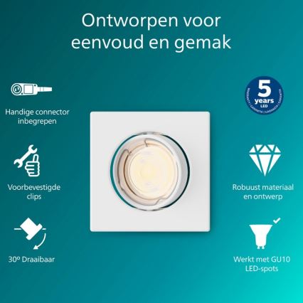 Philips - Faretto da incasso PERIDOT 1xGU10/7W/230V bianco