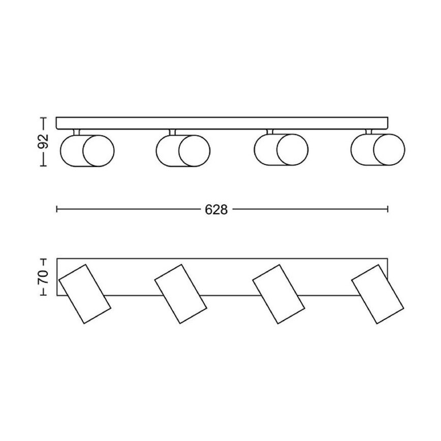 Philips - Faretto 4xGU10/5,5W/230V