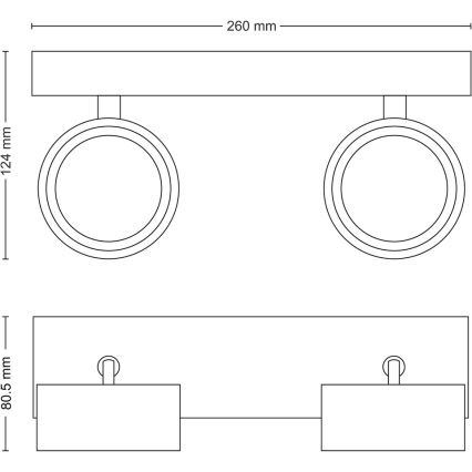Philips - Faretto LED 2xLED/5,5W/230V nero