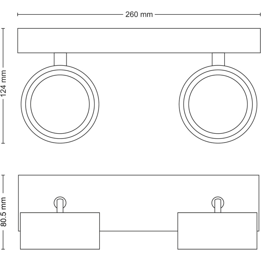 Philips - Faretto LED 2xLED/5,5W/230V nero