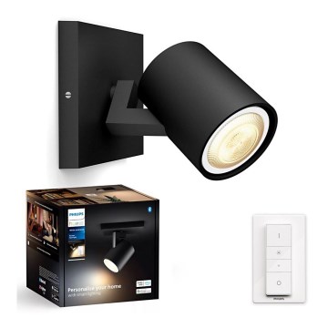Philips - Faretto LED dimmerabile Hue RUNNER 1xGU10/4,2W/230V 2200-6500K + telecomando nero