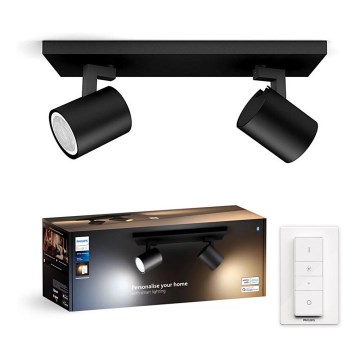 Philips - Faretto LED dimmerabile Hue RUNNER 2xGU10/4,2W/230V 2200-6500K + telecomando nero