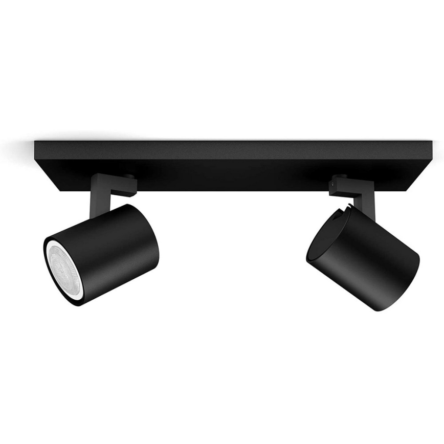 Philips - Faretto LED dimmerabile Hue RUNNER 2xGU10/4,2W/230V 2200-6500K + telecomando nero