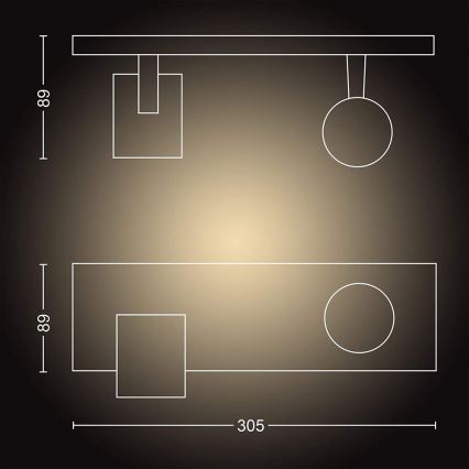Philips - Faretto LED dimmerabile Hue RUNNER 2xGU10/4,2W/230V 2200-6500K + telecomando nero
