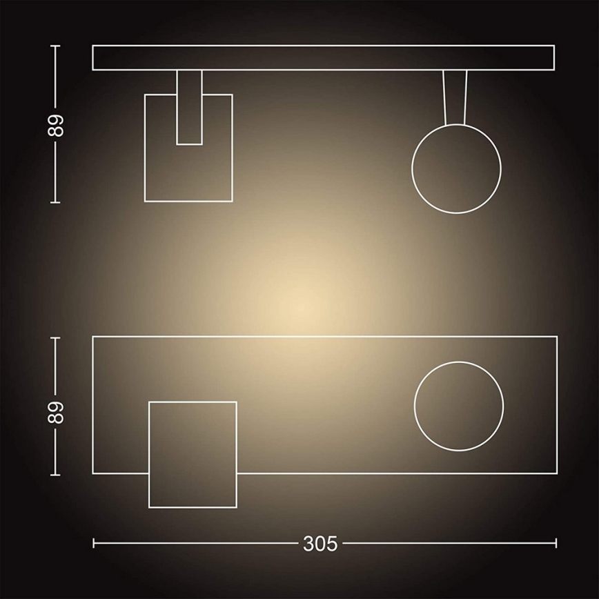Philips - Faretto LED dimmerabile Hue RUNNER 2xGU10/4,2W/230V 2200-6500K + telecomando nero