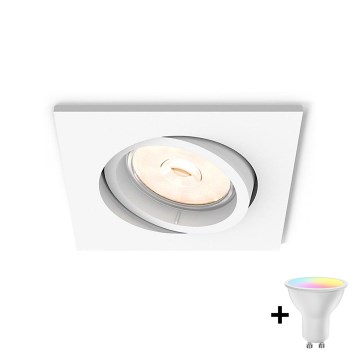 Philips - Faretto LED RGBW da incasso dimmerabile DONEGAL 1xGU10/4,8W/230V + telecomando