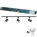 Philips - Faretto LED RGBW dimmerabile per sistema a binario EASYLINK HUE 3xGU10/4,7W/230V 2200-6500K 1m nero