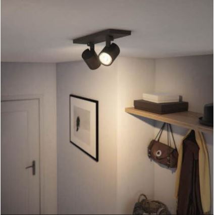 Philips - Faretto LED RGBW dimmerabile RUNNER 2xGU10/6,5W/230V 2700-6500K nero