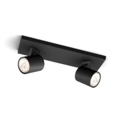 Philips - Faretto LED RGBW dimmerabile RUNNER 2xGU10/6,5W/230V 2700-6500K nero