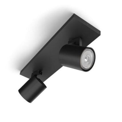 Philips - Faretto LED RGBW dimmerabile RUNNER 2xGU10/6,5W/230V 2700-6500K nero