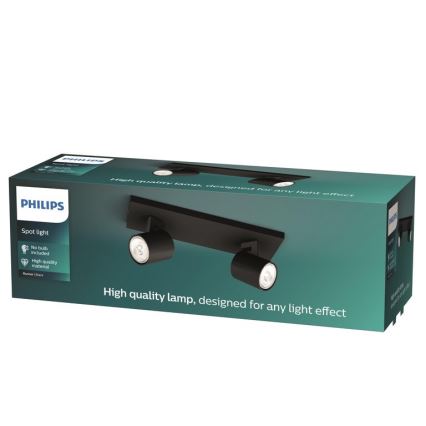 Philips - Faretto LED RGBW dimmerabile RUNNER 2xGU10/6,5W/230V 2700-6500K nero