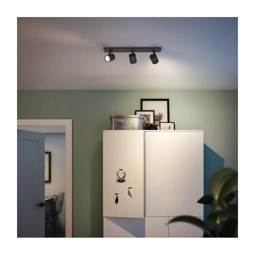 Philips - Faretto LED RGBW dimmerabile RUNNER 3xGU10/6,5W/230V 2700-6500K nero