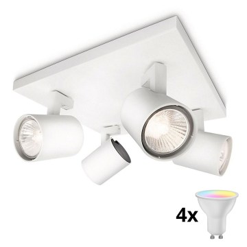 Philips - Faretto LED RGBW dimmerabile RUNNER 4xGU10/6,5W/230V 2700-6500K bianco