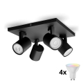 Philips - Faretto LED RGBW dimmerabile RUNNER 4xGU10/6,5W/230V 2700-6500K nero