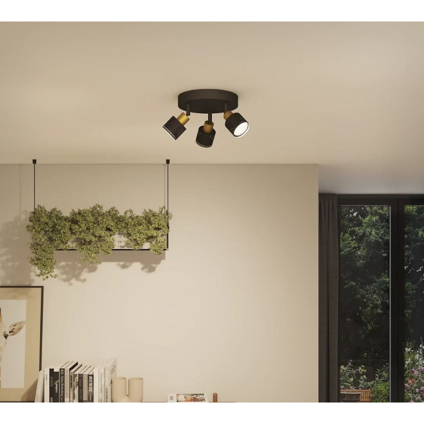 Philips - Faretto NIALL 3xGU10/5W/230V nero/ottone