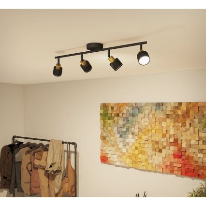 Philips - Faretto NIALL 4xGU10/5W/230V nero/ottone