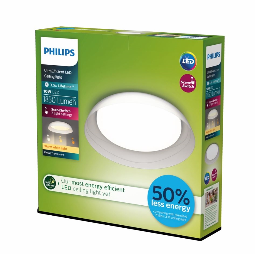 Philips - Lampada da soffitto dimmerabile a LED FLETA SCENE SWITCH LED/10W/230V 2700K trasparente