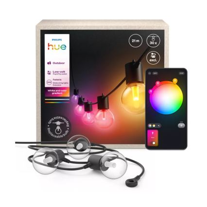 Philips - Guirlande d'extension LED RGBW dimmable pour extérieur Hue FESTAVIA 30xLED 21m IP65