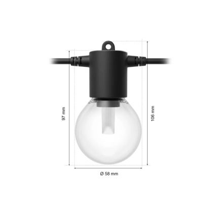 Philips - Guirlande d'extension LED RGBW dimmable pour extérieur Hue FESTAVIA 30xLED 21m IP65