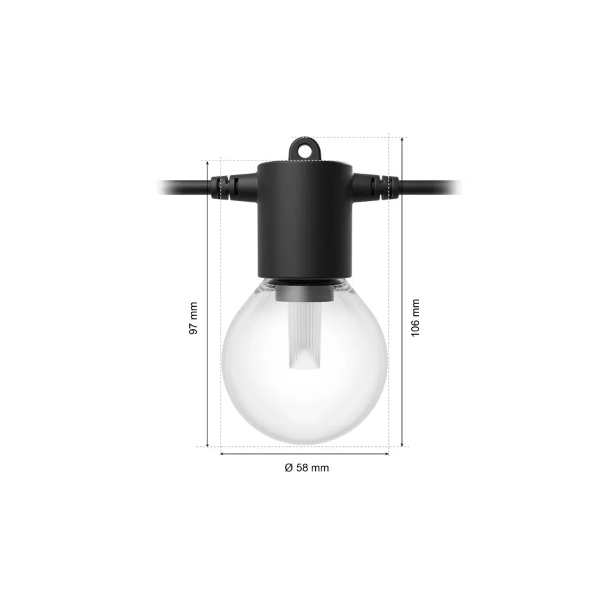 Philips - Guirlande d'extension LED RGBW dimmable pour extérieur Hue FESTAVIA 30xLED 21m IP65