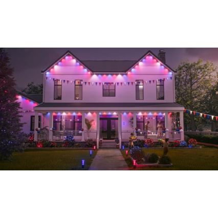 Philips - Rallonge de guirlande d'extérieur LED RGBW Hue FESTAVIA, dimmable, 16 LED, 9 m, 1000–20000 K, IP65