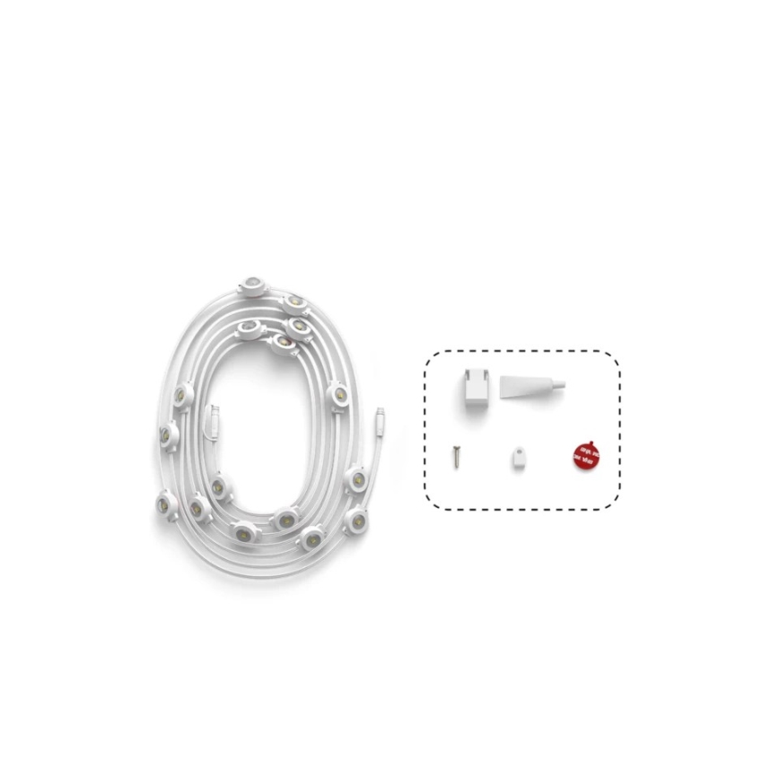 Philips - Rallonge de guirlande d'extérieur LED RGBW Hue FESTAVIA, dimmable, 16 LED, 9 m, 1000–20000 K, IP65