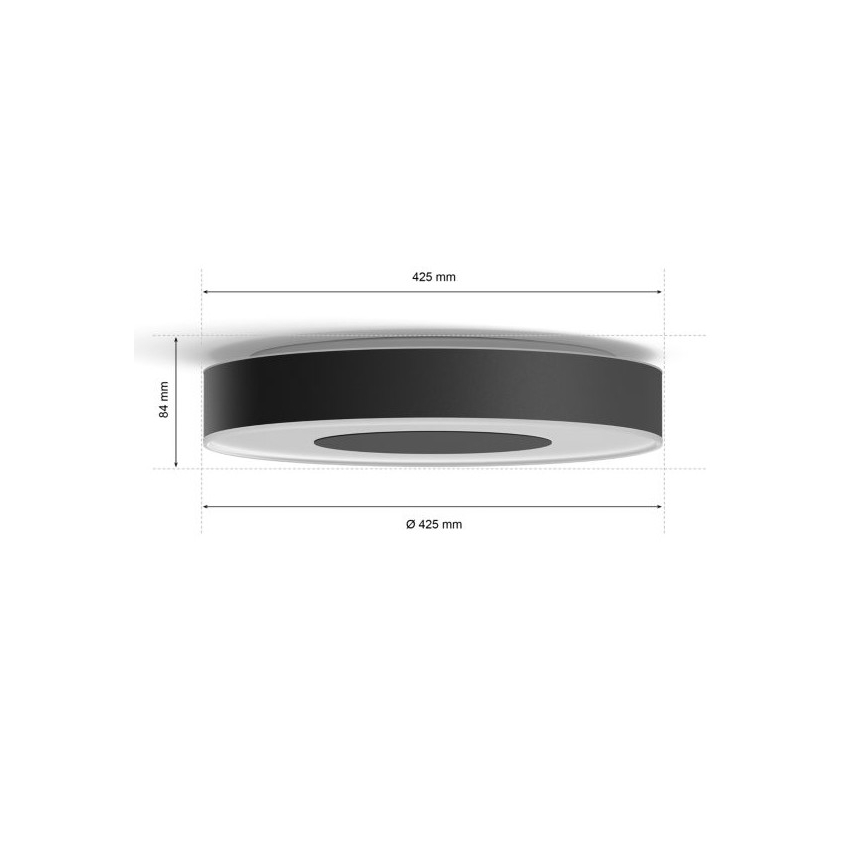 Philips - LED RVB Plafonnier à intensité variable Hue INFUSE LED/52,5W/230V 2000-6500K Ø 425 mm noir