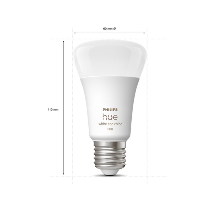Starter-Set Philips Hue WHITE AND COLOR AMBIANCE 2xE27/9W/230V 2000–6500K + Hue Bridge