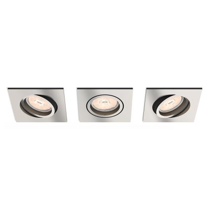 Philips - LOT DE 3 spots encastrables LED RGBW dimmables DONEGAL 3xGU10/4,8W/230V + télécommande