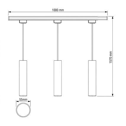 Philips - Lampada a sospensione LED dimmerabile con cavo per sistema a binario EASYLINK, 3x GU10/6,2W/230V, 2200-2700K, 1 m, bianco