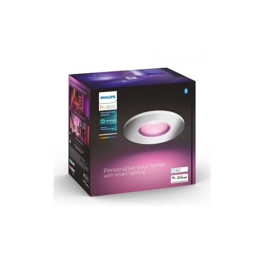 Philips - Lampada da bagno LED RGB dimmerabile Hue XAMENTO 1xGU10/5,7W/230V IP44 2000-6500K