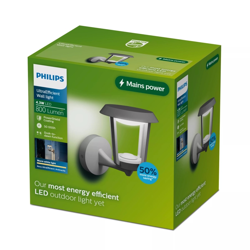 Philips - Lampada da parete esterna a LED NUVY LED/4,3W/230V 2700K IP44