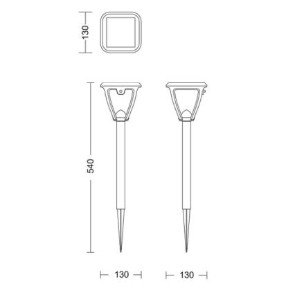 Philips - Lampada solare LED VAPORA LED/1,5W/3,7V 1500 mAh IP44