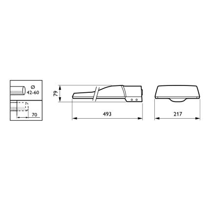 Philips - Lampadaire CORELINE MALAGA LED/69W/230V 4000K IP65