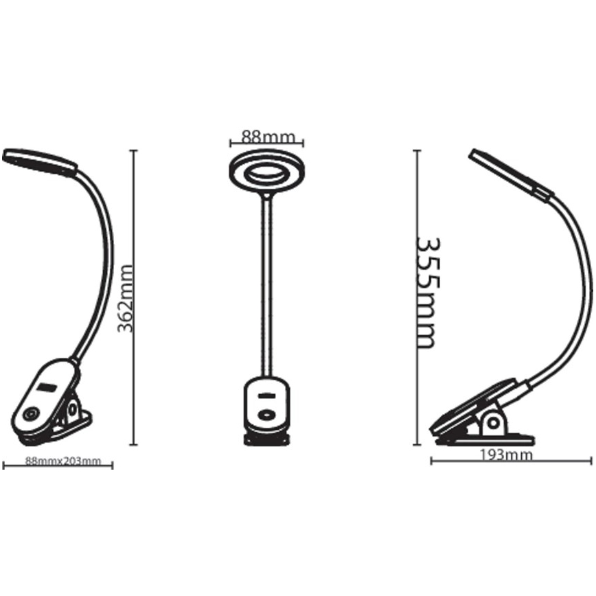 Philips - Lampe à pince à intensité variable LED/5W/5V CRI 90
