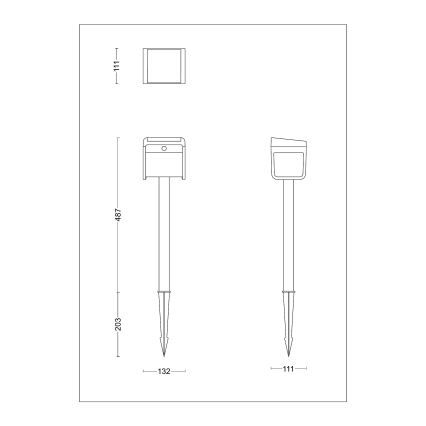 Philips - Lampe solaire avec détecteur EZRA LED/1,8W/3,7V 3000K IP44