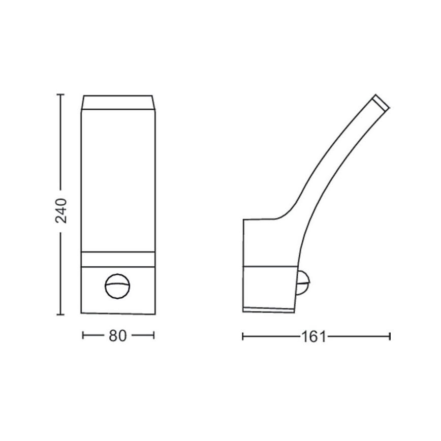 Philips-LED Applique da esterno con sensore LED/12W/230V 2700K IP44