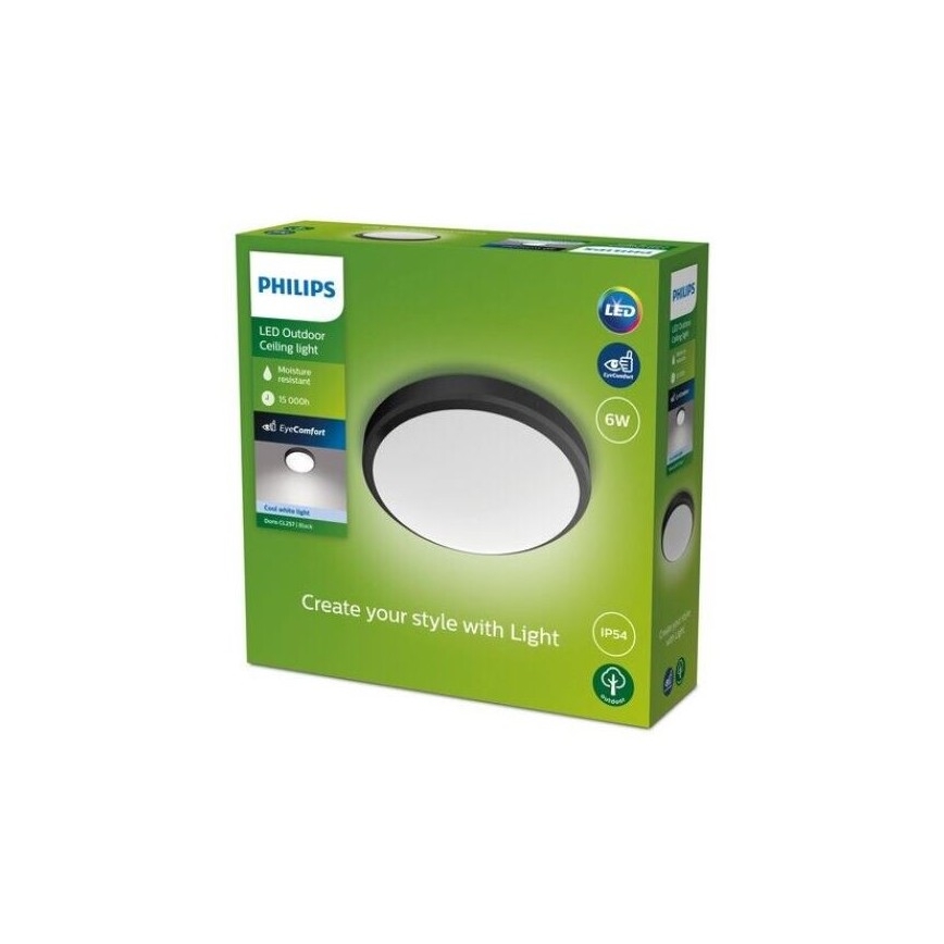 Philips - LED-Badezimmer-Deckenleuchte LED/6W/230V 4000K IP54 schwarz