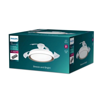 Philips - LED-Deckenleuchte mit Ventilator LED/35W/230V 5500/4000/2700K + Fernbedienung golden