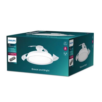Philips - LED-Deckenleuchte mit Ventilator BLISS LED/35W/230V 5500/4000/2700K weiß + Fernbedienung